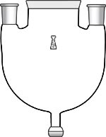 Flask, Reaction, Round Bottom, Three-Neck, with Take-Off